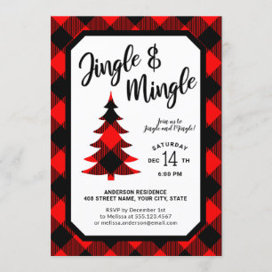Buffalo Pset Jingle en Mingle Holiday Party Kaart