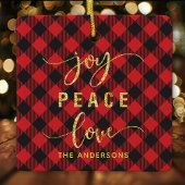 Buffalo Pset Joy Peace Love Monogram Kerstmis Keramisch Ornament