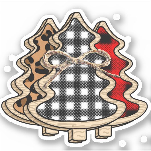 Buffalo Pset-kerstbomen Sticker (Voorkant)