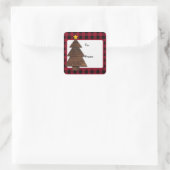 Buffalo Pset, kerstvierkant met houtbomen Vierkante Sticker (Tas)