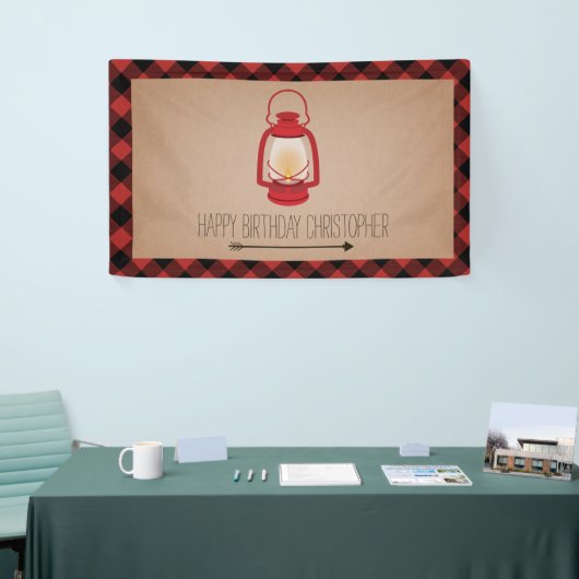 Buffalo Pset Lantern Camping Birthday Spandoek (Beurs)