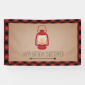 Buffalo Pset Lantern Camping Birthday Spandoek (Horizontaal)