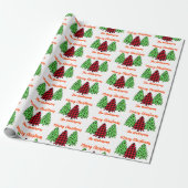 Buffalo Pset Leopard-kerstbomen Cadeaupapier (Uitgerold)