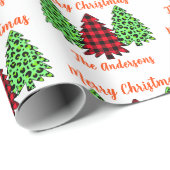 Buffalo Pset Leopard-kerstbomen Cadeaupapier (Rol Hoek)