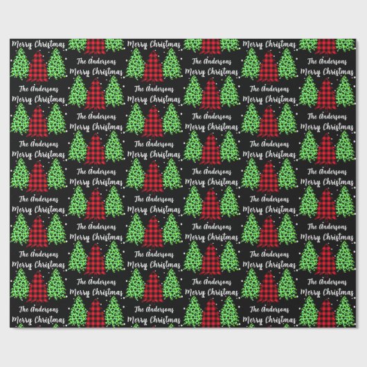 Buffalo Pset Leopard-kerstbomen Cadeaupapier (Vlak)