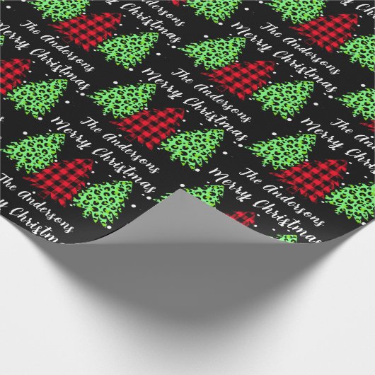 Buffalo Pset Leopard-kerstbomen Cadeaupapier (Hoek)