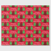 Buffalo Pset Leopard-kerstbomen Cadeaupapier (Vlak)