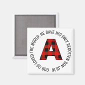 Buffalo Pset Letter A Monogram Magneet (Voorkant / Achterkant)