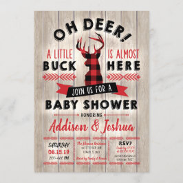 Buffalo Pset Little Buck Oh Deer Baby shower Kaart