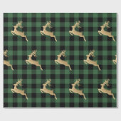 Buffalo Pset Lomberjack Gold Reindeer Green Boerde Cadeaupapier (Vlak)