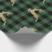 Buffalo Pset Lomberjack Gold Reindeer Green Boerde Cadeaupapier (Hoek)