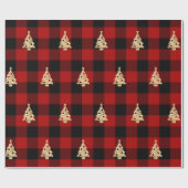 Buffalo Pset Lomberjack kerstboom Gold Cadeaupapier (Vlak)