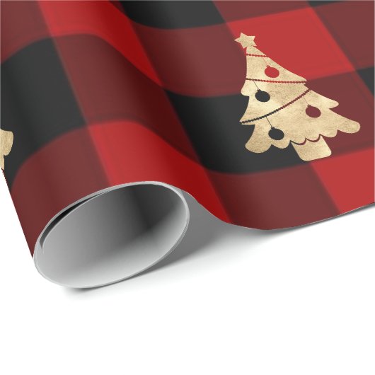 Buffalo Pset Lomberjack kerstboom Gold Cadeaupapier (Rol Hoek)