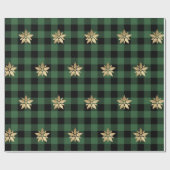 Buffalo Pset Lomberjack Kerststerren Groen Cadeaupapier (Vlak)