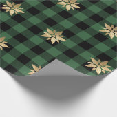 Buffalo Pset Lomberjack Kerststerren Groen Cadeaupapier (Hoek)