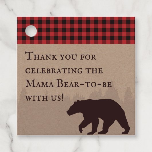 Buffalo Pset Lumberjack Baby shower Dank u Bedankjes Labels (Voorkant)