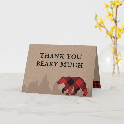 Buffalo Pset Lumberjack Baby shower Dank u Kaart (Gele Bloem)
