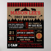 Buffalo Pset Lumberjack First Birthday Poster (Voorkant)