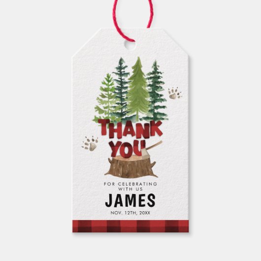 Buffalo Pset Lumberjack Hartelijk dank voor de lab Cadeaulabel (Voorkant)