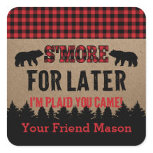 Buffalo Pset Lumberjack S'more Favor Sticker