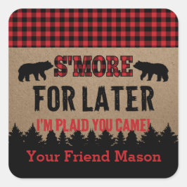 Buffalo Pset Lumberjack S'more Favor Sticker