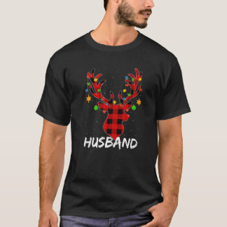 Buffalo Pset Matching Reindeer Husband Kerstmis T-shirt