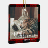 Buffalo Pset Merry Kerstmis Keramisch Ornament (Rechts)