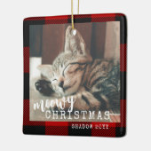 Buffalo Pset Merry Kerstmis Keramisch Ornament (Links)