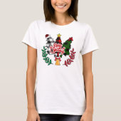 Buffalo Pset Merry Kerstmis Pine met Bell T-shirt (Voorkant)