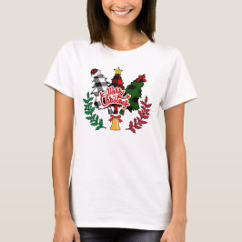 Buffalo Pset Merry Kerstmis Pine met Bell T-shirt