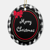 Buffalo Pset Merry Kerstmis Zwart-wit Keramisch Ornament (Links)