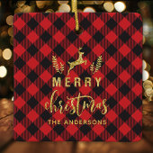 Buffalo Pset Merry-kerstmonogram Keramisch Ornament