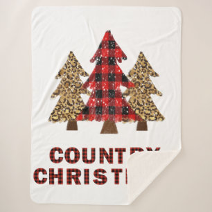 Buffalo Pset met kerstboom Sherpa Blanket Deken