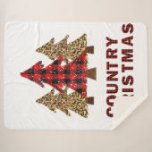 Buffalo Pset met kerstboom Sherpa Blanket Deken (Voorkant (horizontaal))
