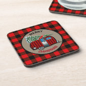 Buffalo Pset met kerstkerstcatper Beverage Coaster Bier Onderzetter (Linkerzijde)