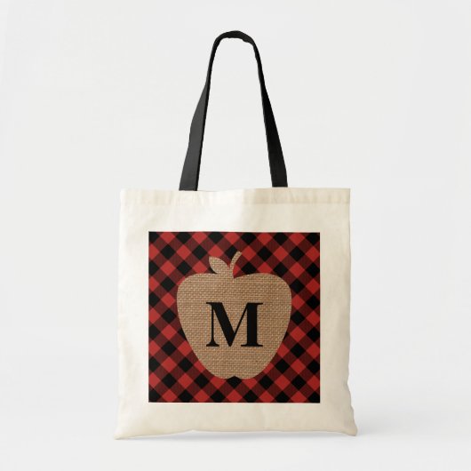Buffalo Pset Monogram Apple Teacher Bag Tote Bag (Voorkant)