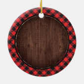 Buffalo Pset Monogram Foto  Red Truck Keramisch Ornament (Achterkant)