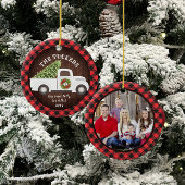 Buffalo Pset Monogram Foto White Truck Keramisch Ornament
