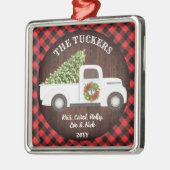 Buffalo Pset Monogram White met Kerstmis Metalen Ornament (Links)