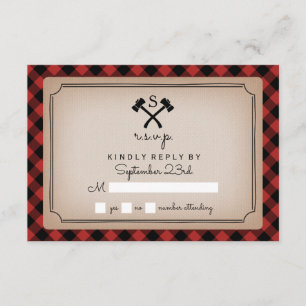 Buffalo Pset Monogrammed Ax RSVP Kaartje
