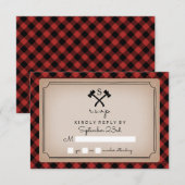 Buffalo Pset Monogrammed Ax RSVP Kaartje (Voorkant / Achterkant)