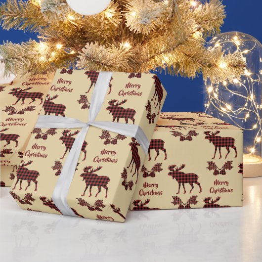 Buffalo Pset Moose Pattern Kerstmis Cadeaupapier (Feestdagen)