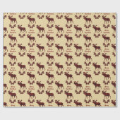 Buffalo Pset Moose Pattern Kerstmis Cadeaupapier (Vlak)