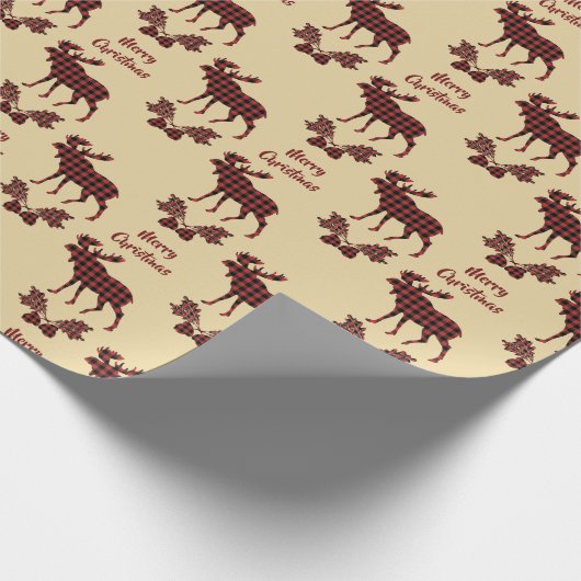 Buffalo Pset Moose Pattern Kerstmis Cadeaupapier (Hoek)