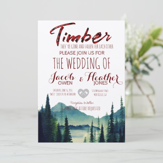 Buffalo Pset Mountain Wedding Kaart (Staand voorkant)