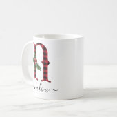Buffalo Pset N Monogram kerstkoffie Mok (Voorkant links)