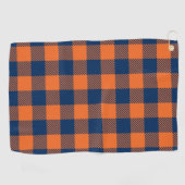 Buffalo Pset - Navy Blue & Oranje Golfhanddoek (Horizontaal)