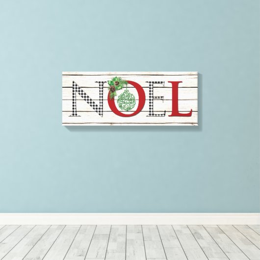 Buffalo Pset NOEL, Peace Canvas Print (Insitu (Houten vloer))