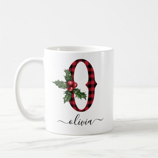 Buffalo Pset O Monogram kerstkoffie Mok (Links)