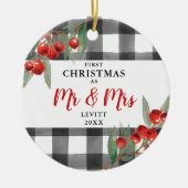 Buffalo Pset op persoonlijke titel 1 Kerstmis Mr & Keramisch Ornament (Voorkant)